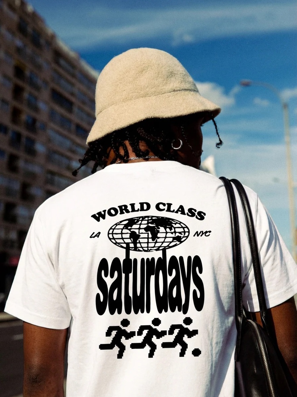 NWOT - Saturdays NYC White Short-Sleeve 'World Class' football/ soccer Tee